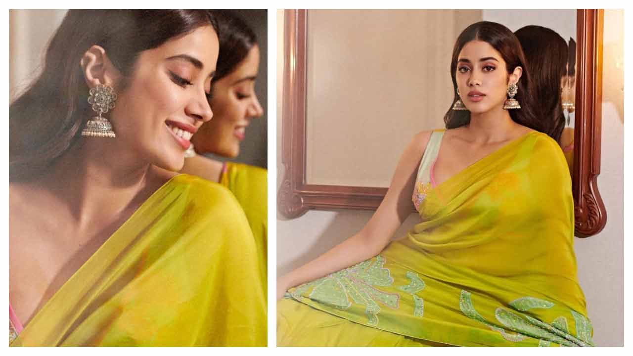 Janhvi Kapoor | చిలుక పచ్చ రంగు చీరలో సెగలు పుట్టిస్తున్న జాన్వీ క‌పూర్..