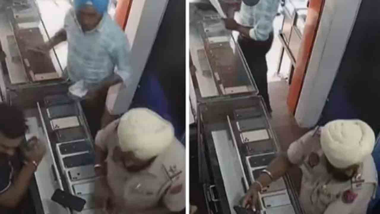 Watch: పొరపాటున గన్‌తో పోలీస్‌ కాల్పులు.. మొబైల్‌ షాపు ఉద్యోగికి గాయాలు