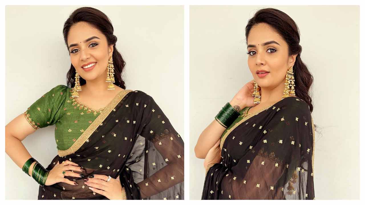Sreemukhi | హాఫ్ శారీలో అదరగొట్టిన శ్రీ‌ముఖి..