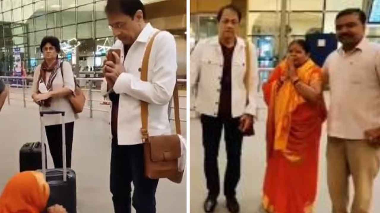 ఎయిర్‌పోర్టులో శ్రీ రాముడు.. సాష్టాంగపడిన ఓ మహిళ.. వీడియో వైరల్‌