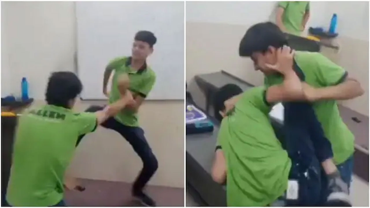 వైర‌ల్ వీడియో | గ‌ర్ల్ ఫ్రెండ్ కోసం క్లాస్ రూంలోనే కొట్టుకున్నారు!