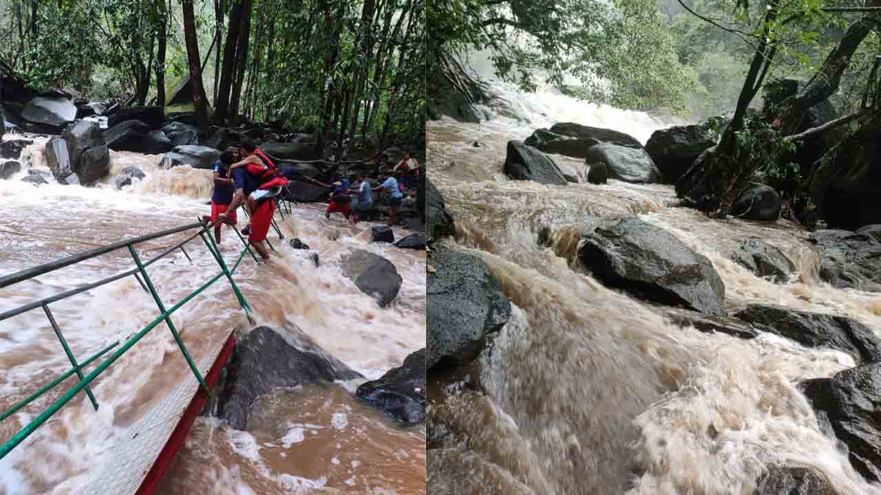 దూద్‌ జలపాతం వద్ద కూలిన కేబుల్ బ్రిడ్జి
