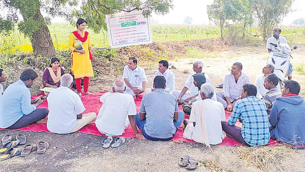గ్రామాల్లో వ్యవసాయ అధికారుల పర్యటన