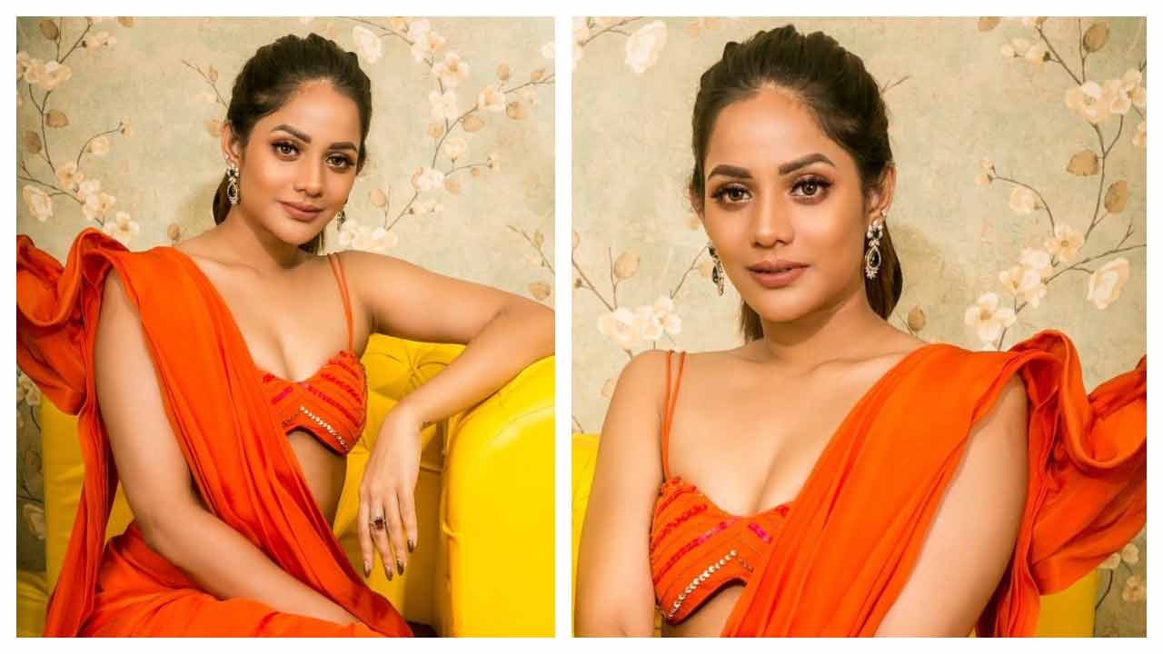 Aishwarya Dutta | చెంగావి రంగు చీరలో ఐశ్వర్య దత్తా సొగసులు..