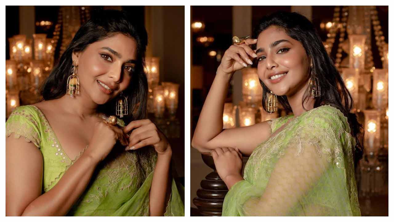 Aishwarya Lekshmi | చిలుకపచ్చ చీరలో చిలిపి కోయిలలా మెరిసిపోతున్న ఐశ్వర్య లక్ష్మి..