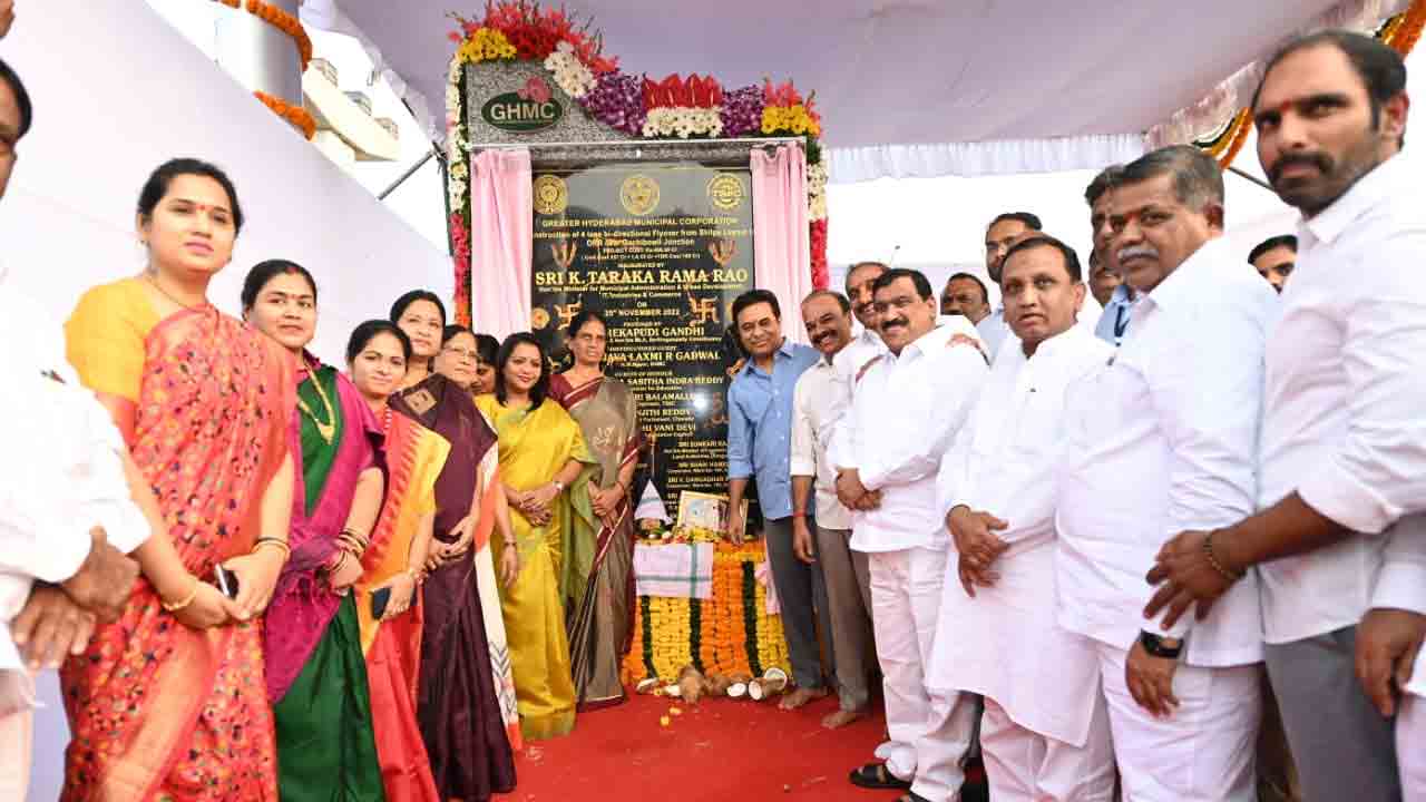 నగర సిగలో మరో వంతెన.. శిల్పా లేవుట్‌ ఫ్లై ఓవర్‌ను ప్రారంభించిన కేటీఆర్‌