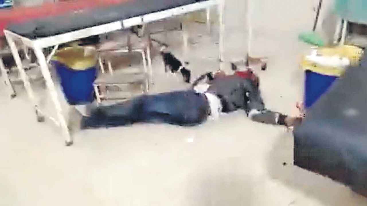 అపస్మారక స్థితిలో రోగి.. రక్తం నాకిన కుక్క