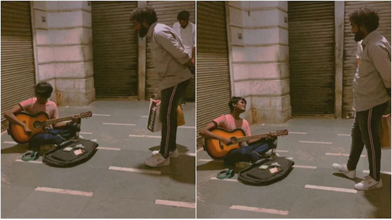 వైర‌ల్ వీడియో : స్ట్రీట్ మ్యూజిషియ‌న్‌తో క‌లిసి మ‌న్ భ‌రియా పాట‌ను ఆల‌పించాడు..ఆపై..!
