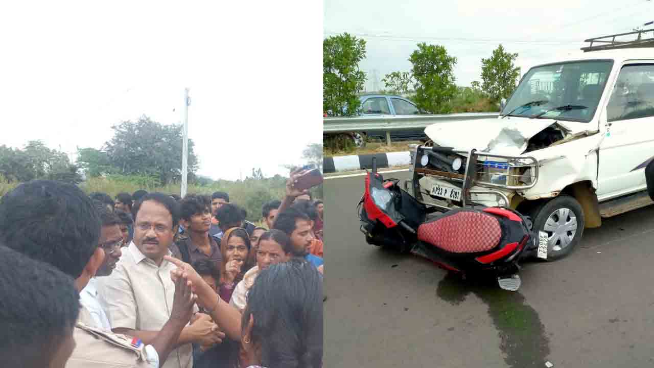 స్కార్పియో, స్కూటీ ఢీ ముగ్గురికి తీవ్రగాయాలు