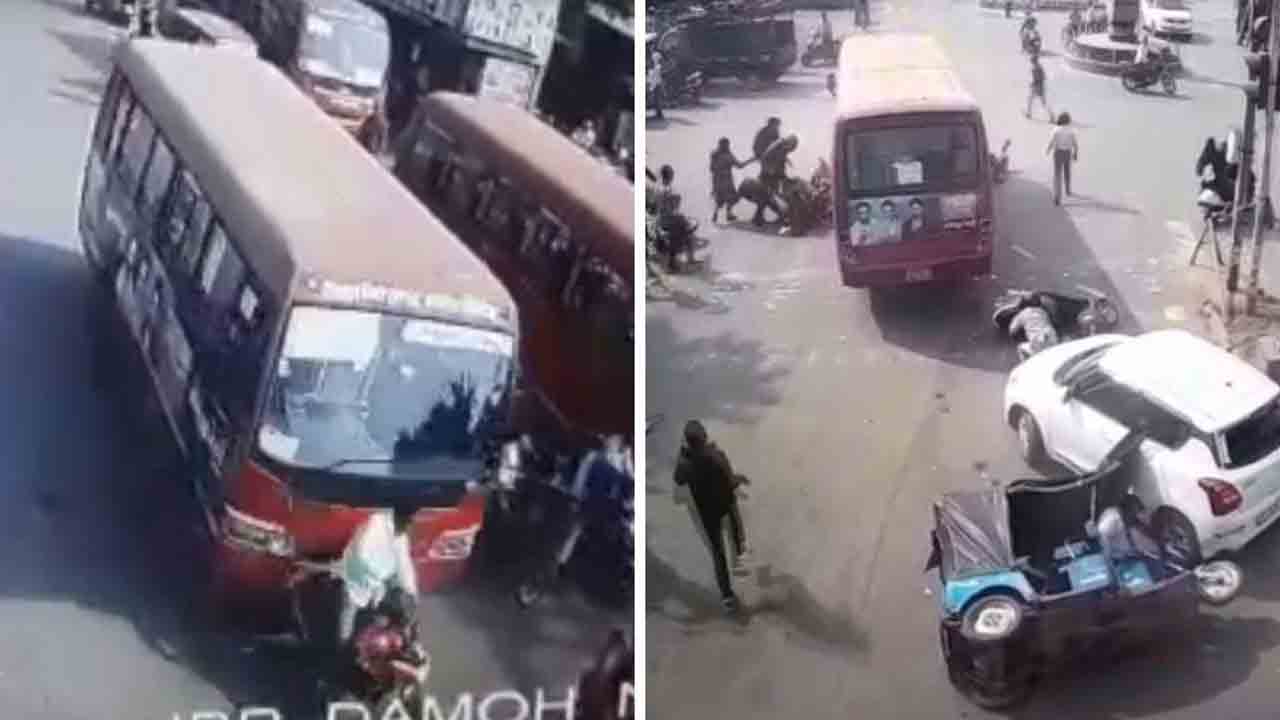 డ్రైవర్‌కు గుండెపోటు.. సిగ్నల్‌ వద్ద ఆగిఉన్న వాహనాలపైకి దూసుకెళ్లిన బస్సు