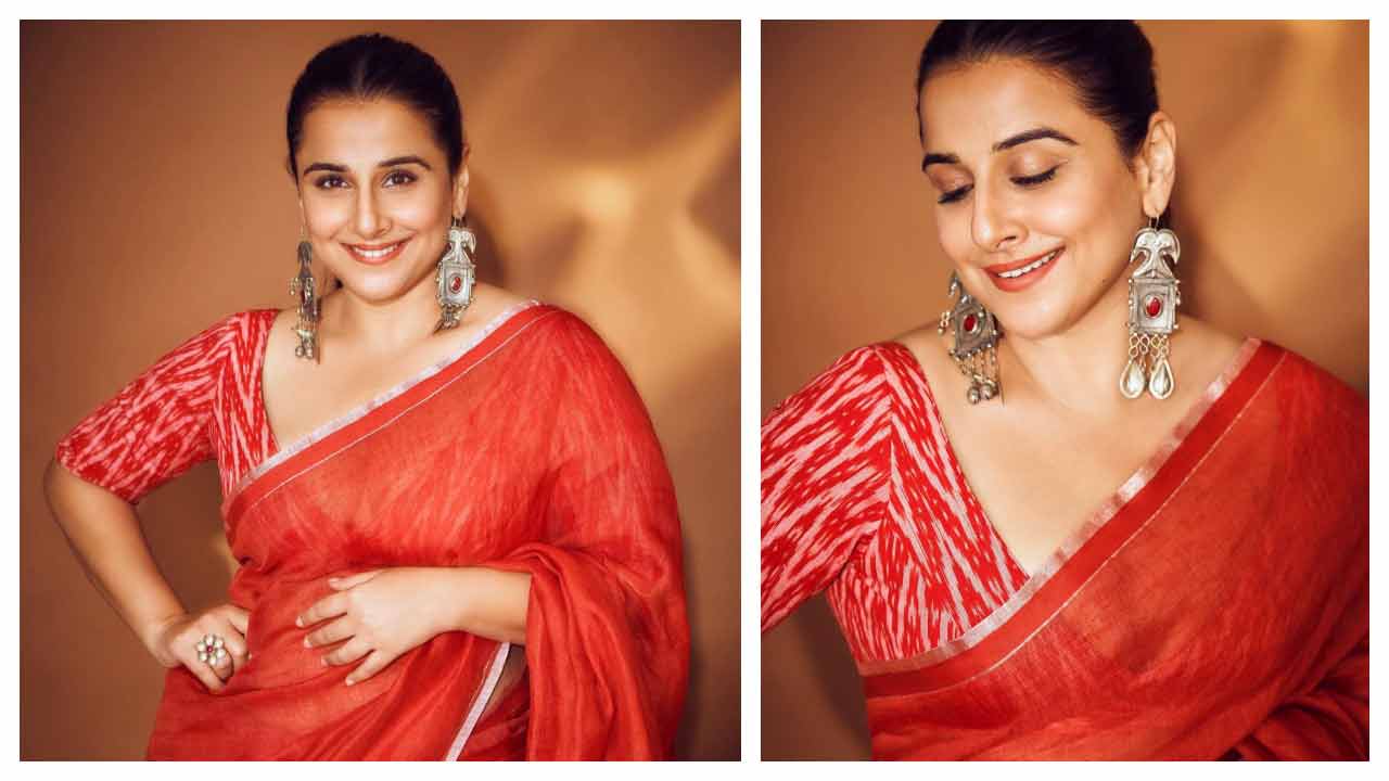 Vidya Balan | చెంగావి రంగు చీరలో విద్యా బాలన్‌ హొయలు..