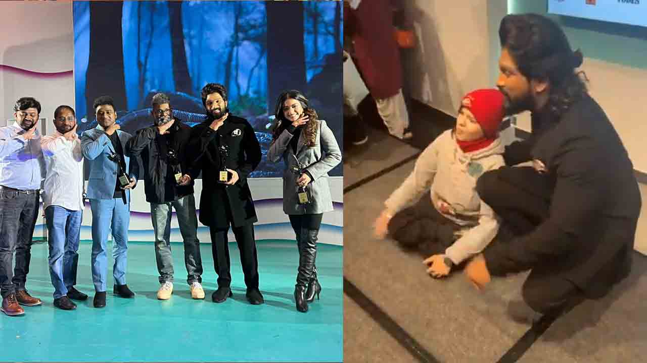 Allu Arjun | మాస్కో పుష్ప ప్రీమియర్స్‌లో దివ్యాంగుడితో అల్లు అర్జున్‌.. వీడియో