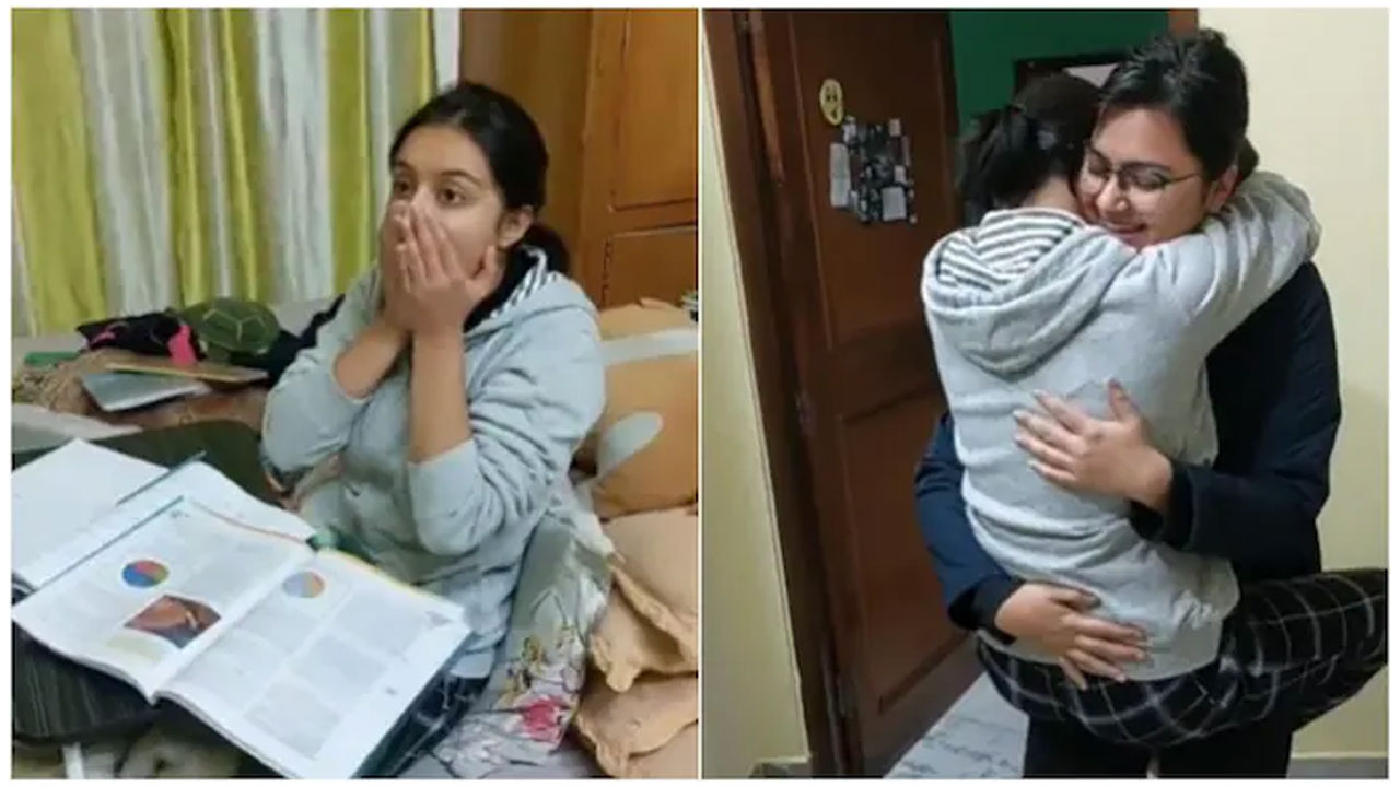 చిన్నారి చెల్లెలికి అక్క‌ స‌ర్‌ప్రైజ్ : బాలిక రియాక్ష‌న్‌కు నెటిజ‌న్లు ఫిదా!