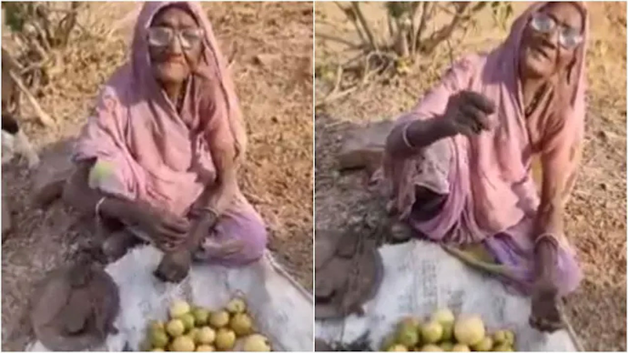 వైర‌ల్ వీడియో : రోడ్డుపై జామ‌కాయ‌లు అమ్ముతున్న వృద్ధురాలికి పోలీస్ అధికారి ఆస‌రా