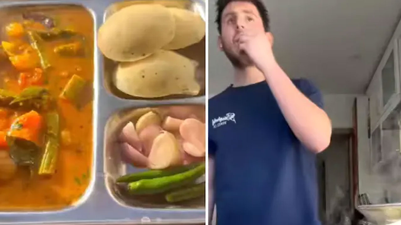 దేశీ వంట‌కాల్లో చేయి తిరిగిన విదేశీయుడు : ర‌వ్వ ఇడ్లీ సాంబార్ కాంబినేష‌న్ వైర‌ల్‌