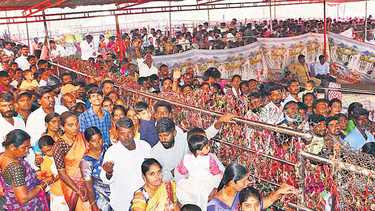 ఏడుపాయల జనసంద్రం