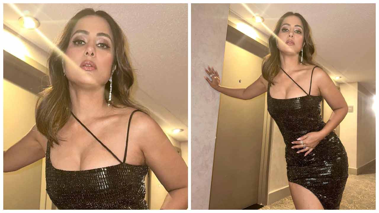 Hina Khan | స్లీవ్ లెస్ డ్రెస్‌లో అందాలు ఒలకబోస్తున్న హీనా ఖాన్..
