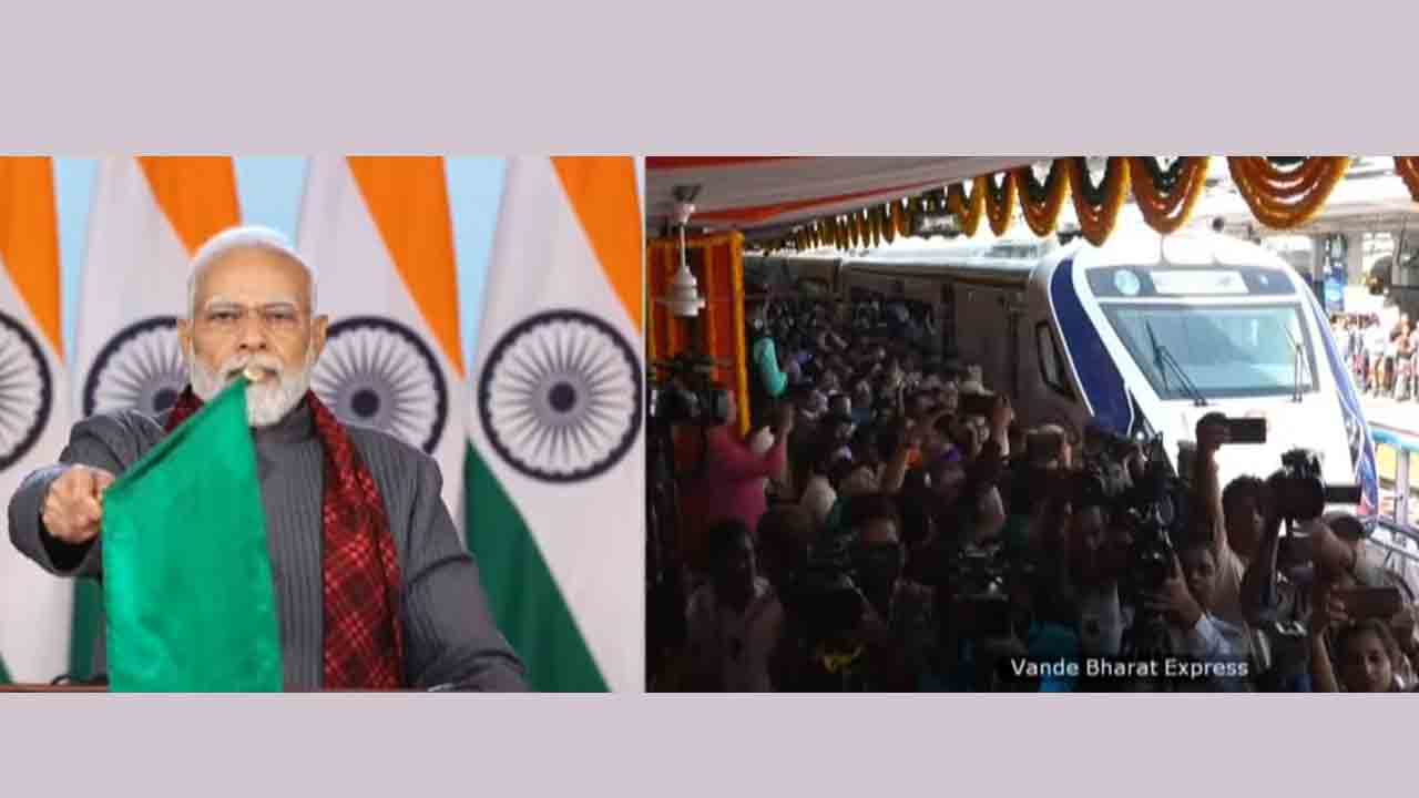 వందే భారత్‌ రైలును ప్రారంభించిన ప్రధాని మోదీ
