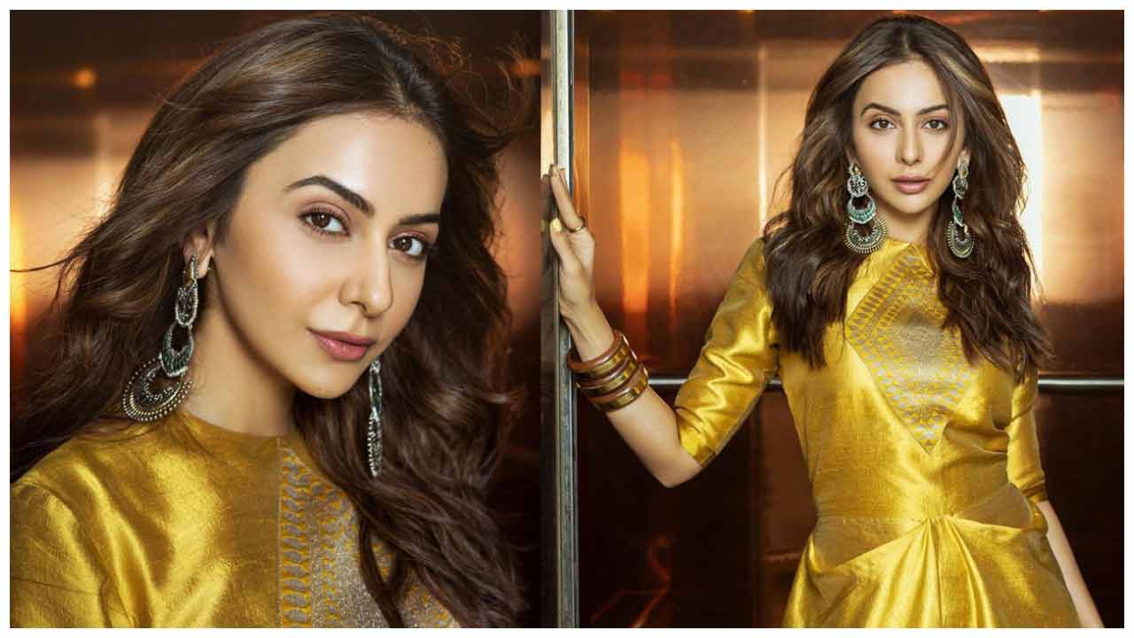 Rakul Preet Singh | గోల్డెన్ డ్రెస్‌లో రకుల్‌ ప్రీత్‌ సింగ్ కిల్లింగ్ లుక్స్..