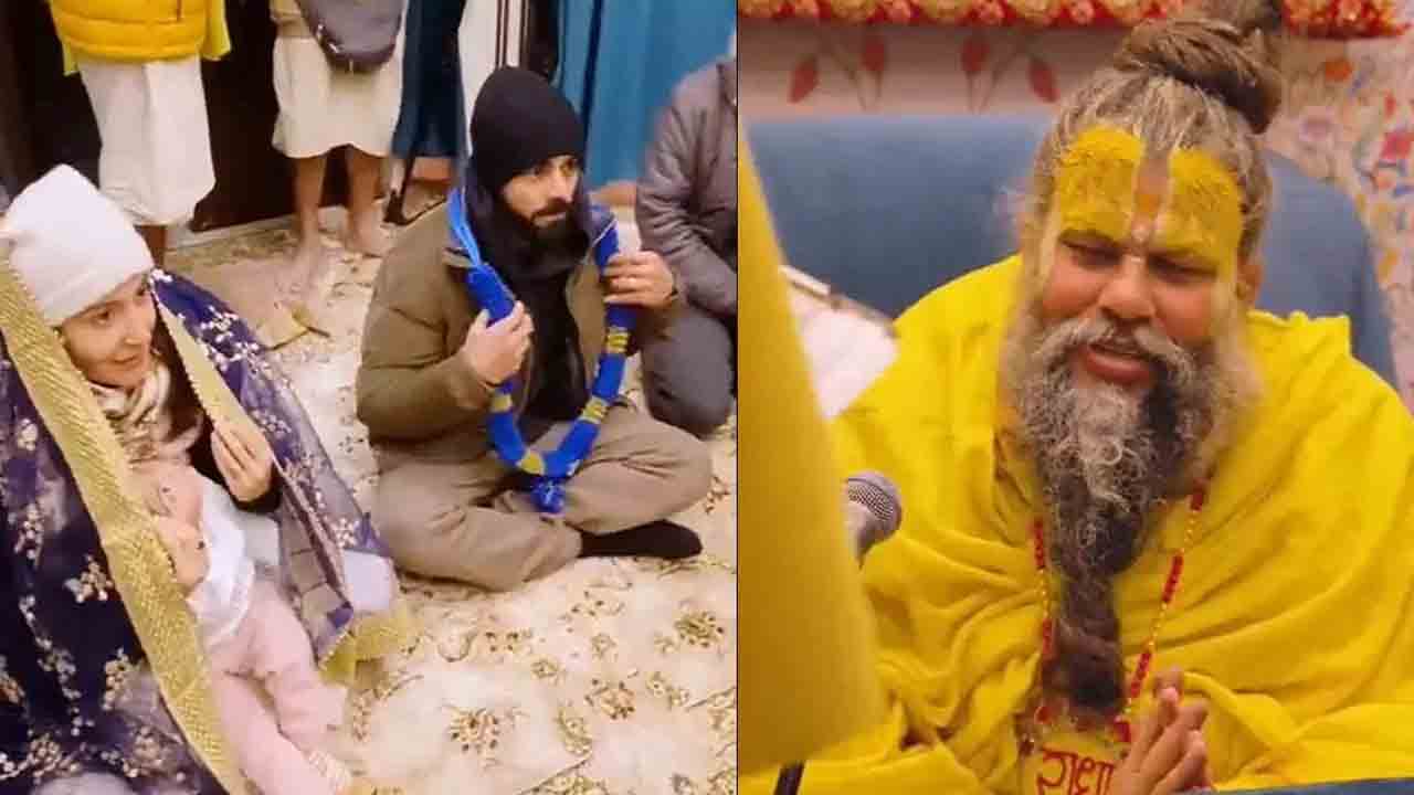 బృందావన్ ఆశ్రమంలో మెరిసిన విరుష్క దంపతులు.. వీడియో వైరల్‌