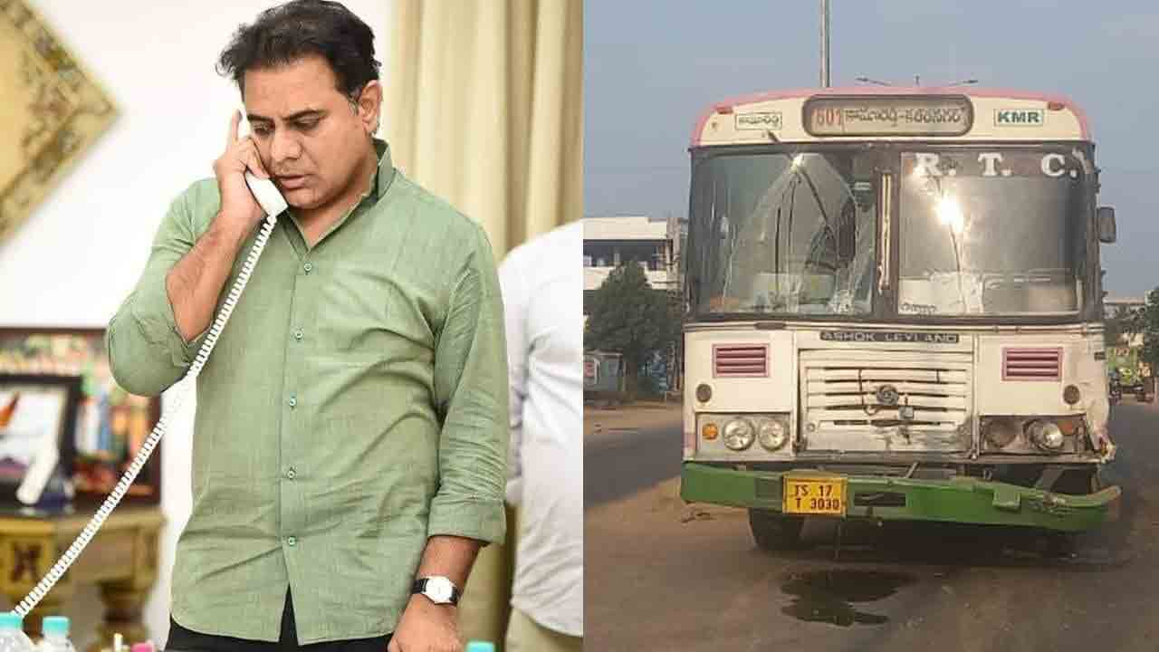 స్కూల్ బస్సు ప్రమాద ఘటనపై మంత్రి కేటీఆర్ ఆరా