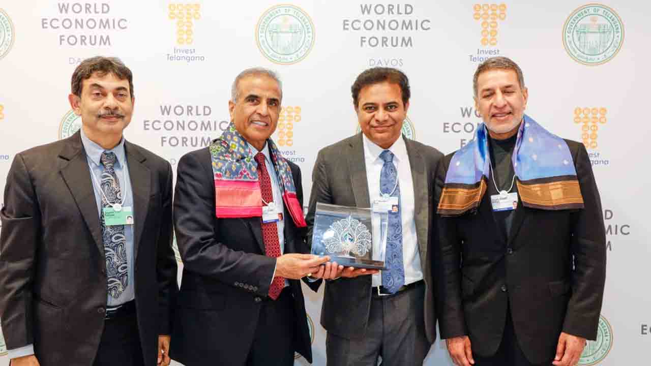 తెలంగాణలో ఎయిర్‌టెల్‌ రూ.2000 కోట్ల పెట్టుబడులు.. దావోస్‌లో మంత్రి కేటీఆర్‌తో భేటీ అనంతరం ప్రకటన