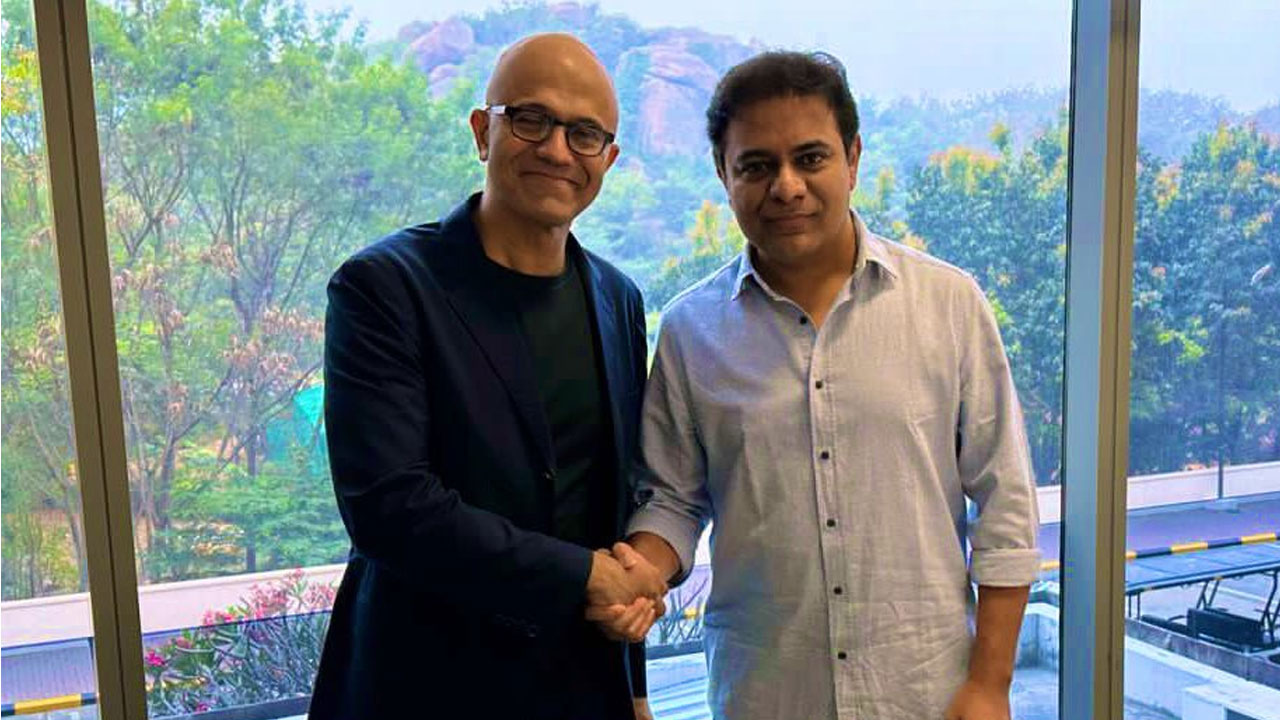 బిజినెస్, బిర్యానీ గురించి మాట్లాడుకున్నాం.. సత్య నాదెళ్లను కలిసిన మంత్రి కేటీఆర్