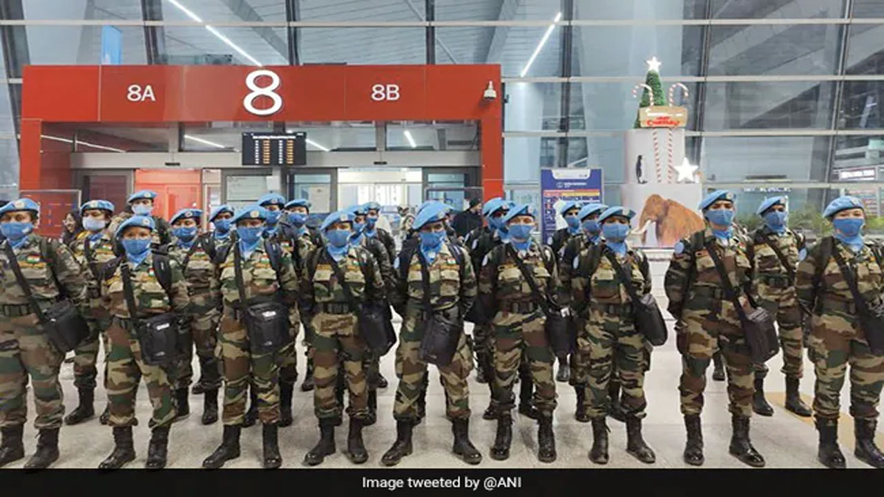 యూఎన్ మిష‌న్‌లో చేరిన అతిపెద్ద భార‌త వుమెన్ పీస్‌కీప‌ర్స్ ద‌ళం