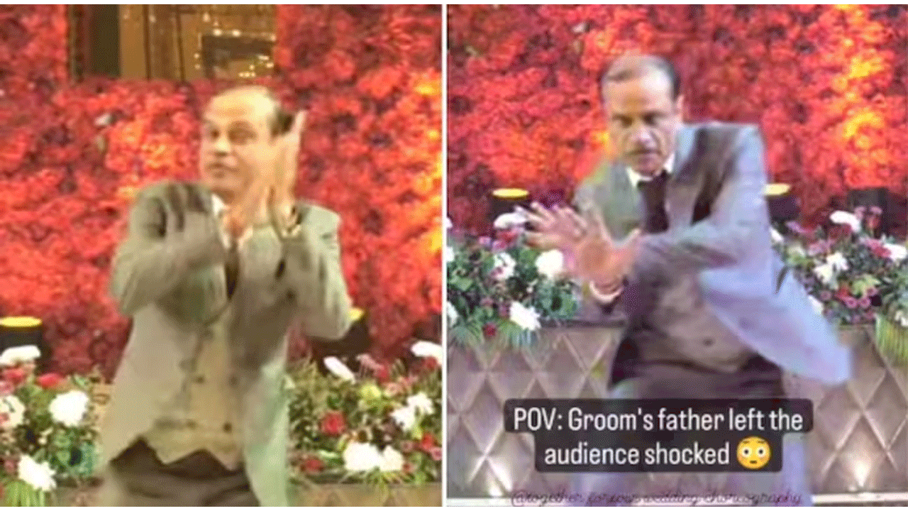 కొడుకు పెండ్లిలో బాలీవుడ్ సాంగ్‌కు డ్యాన్స్‌తో దుమ్మురేపిన తండ్రి