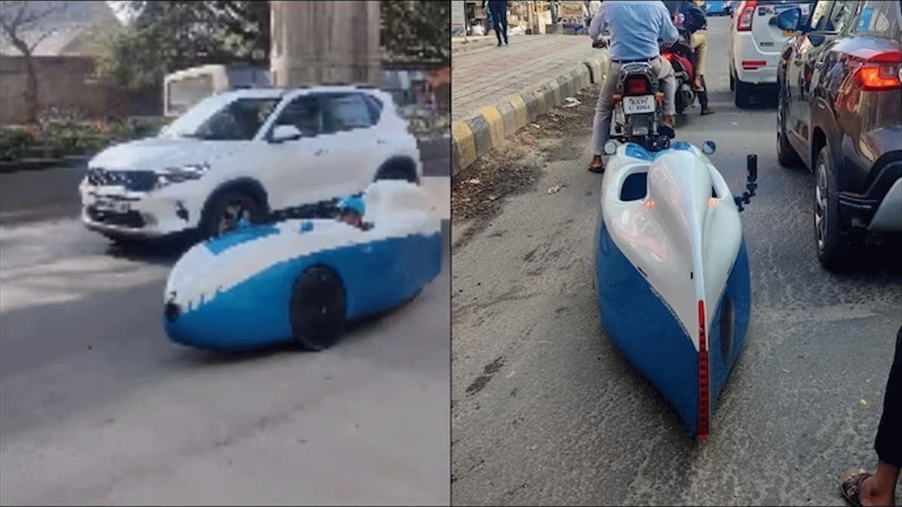 రోడ్డుపై దూసుకెళ్లిన వినూత్న వాహ‌నం..ఇంపోర్టెడ్ వెహికిల్ వివ‌రాలివే..!