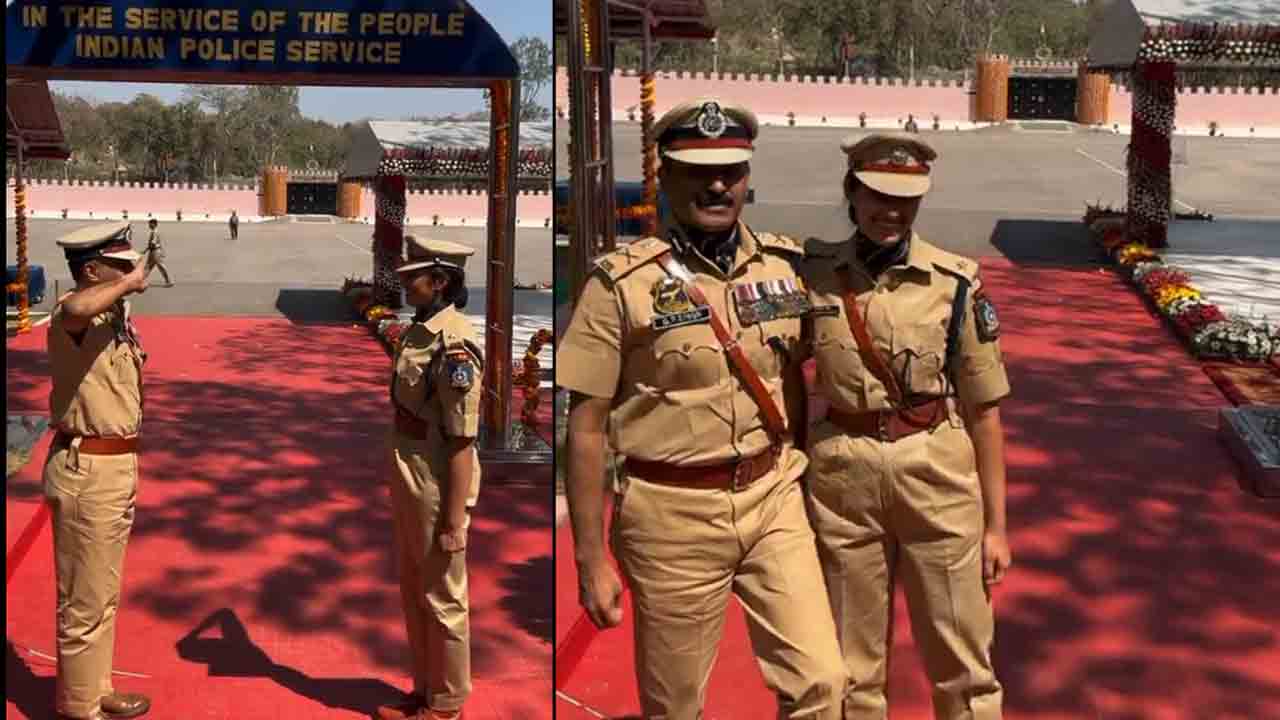 తండ్రి డీజీపీ.. కూతురు ట్రైనీ ఐపీఎస్‌.. సెల్యూట్‌ వీడియో వైరల్‌