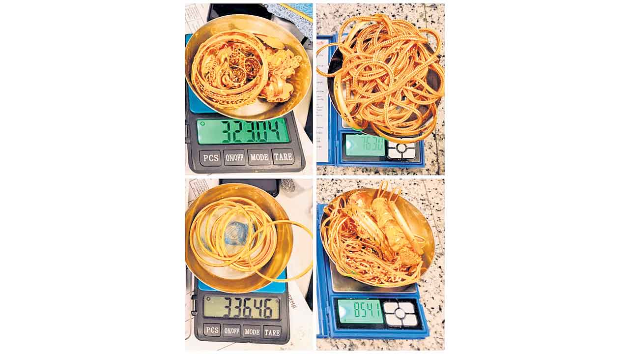 15 కిలోల బంగారం పట్టివేత