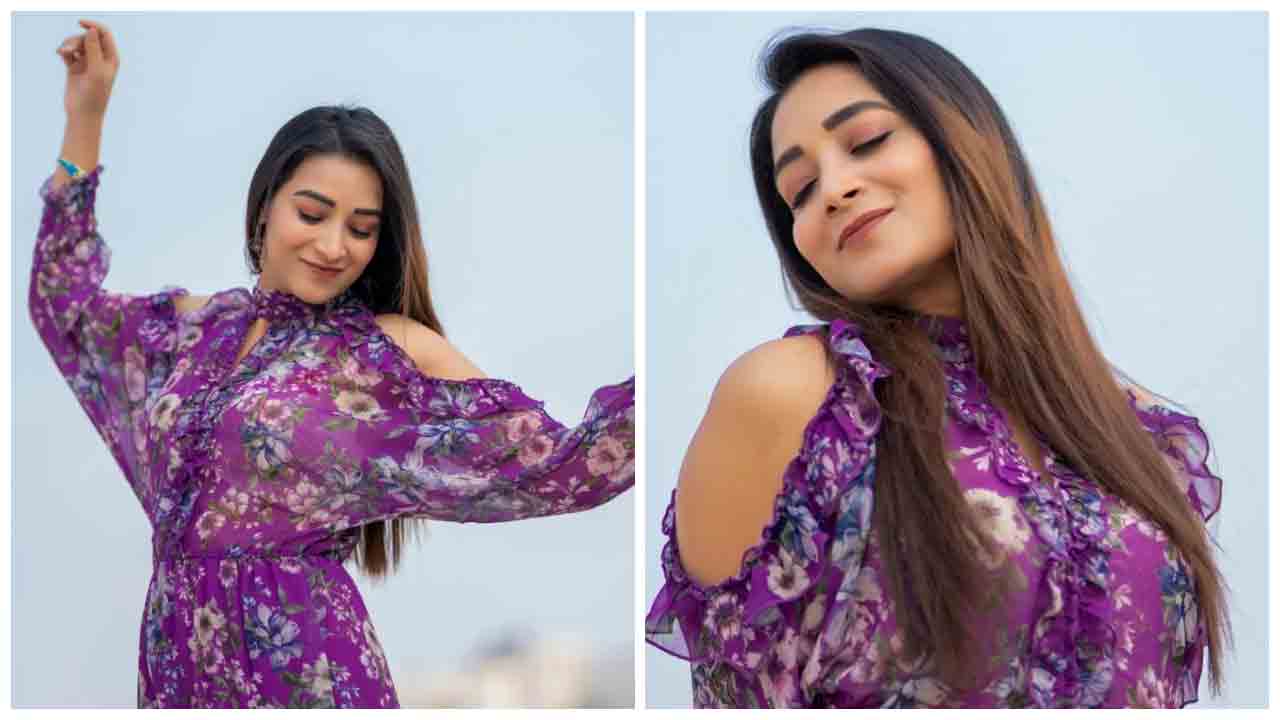 Bhanu Shree | పర్పుల్ కలర్ డ్రెస్‌లో భానుశ్రీ‌ అందాల హొయలు..