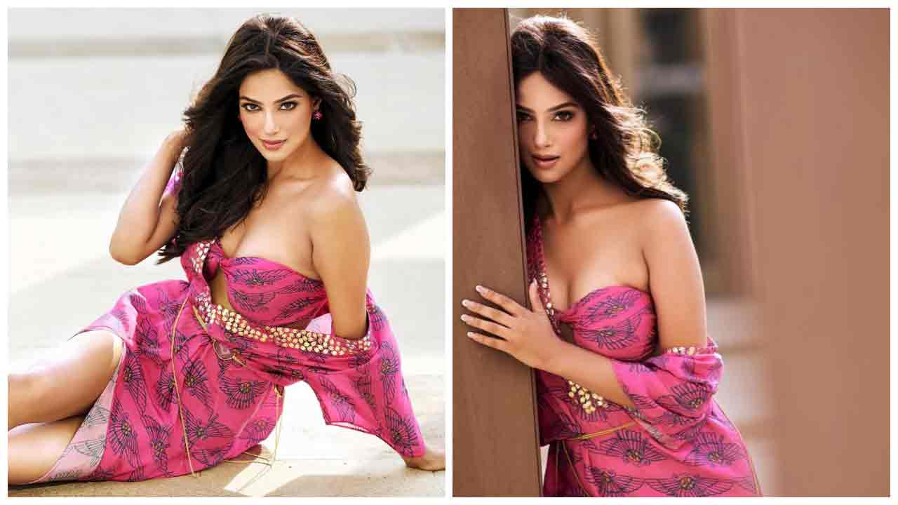 Harnaaz Kaur Sandhu | మినీ డ్రెస్‌లో వ‌య్యారాలు ఒల‌క‌బోస్తున్న హర్నాజ్‌ కౌర్‌ సంధు..