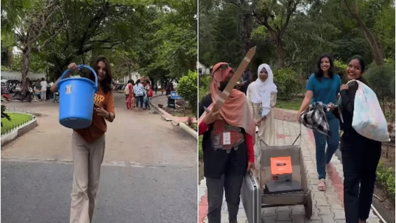 viral video | నో బ్యాగ్ డే పాటించిన కాలేజ్ విద్యార్ధినులు