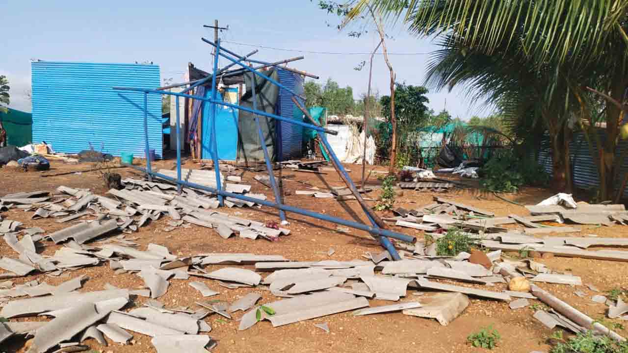 నేలమట్టమైన గూడు నీళ్లపాలైన పైరు