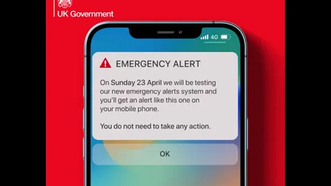యూకే ఫోన్లకు ఎమర్జెన్సీ అలర్ట్‌ టెస్ట్‌