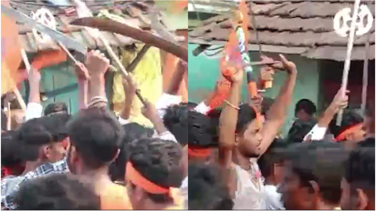 Ram Navami | రామ‌న‌వమి ర్యాలీలో క‌ర్ర‌లు, క‌త్తుల‌తో యువ‌కుల వీరంగం