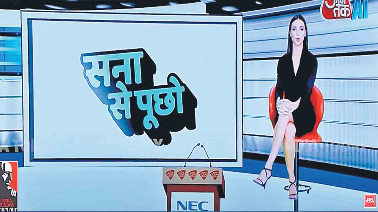 AI News Anchor |  సనా.. దేశంలోనే తొలి ఏఐ న్యూస్‌ యాంకర్‌.. ప్రవేశపెట్టిన ఆజ్‌తక్‌