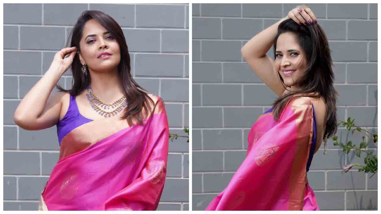 Anasuya Bharadwaj | పింక్ కలర్ చీరలో కేకపుట్టిస్తున్న అనసూయ భరద్వాజ్..
