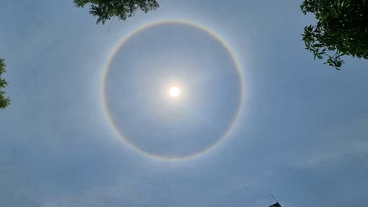 Sun Halo | ఆకాశంలో అద్భుత దృశ్యం ఆవిష్కృతం..! కనువిందు చేసిన సన్‌ హాలో..!