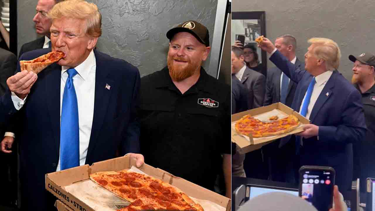 Donald Trump | ఎంగిలి పిజ్జాను ఫ్యాన్స్‌కు ఆఫర్‌ చేసిన ట్రంప్‌.. వీడియో వైరల్‌..!