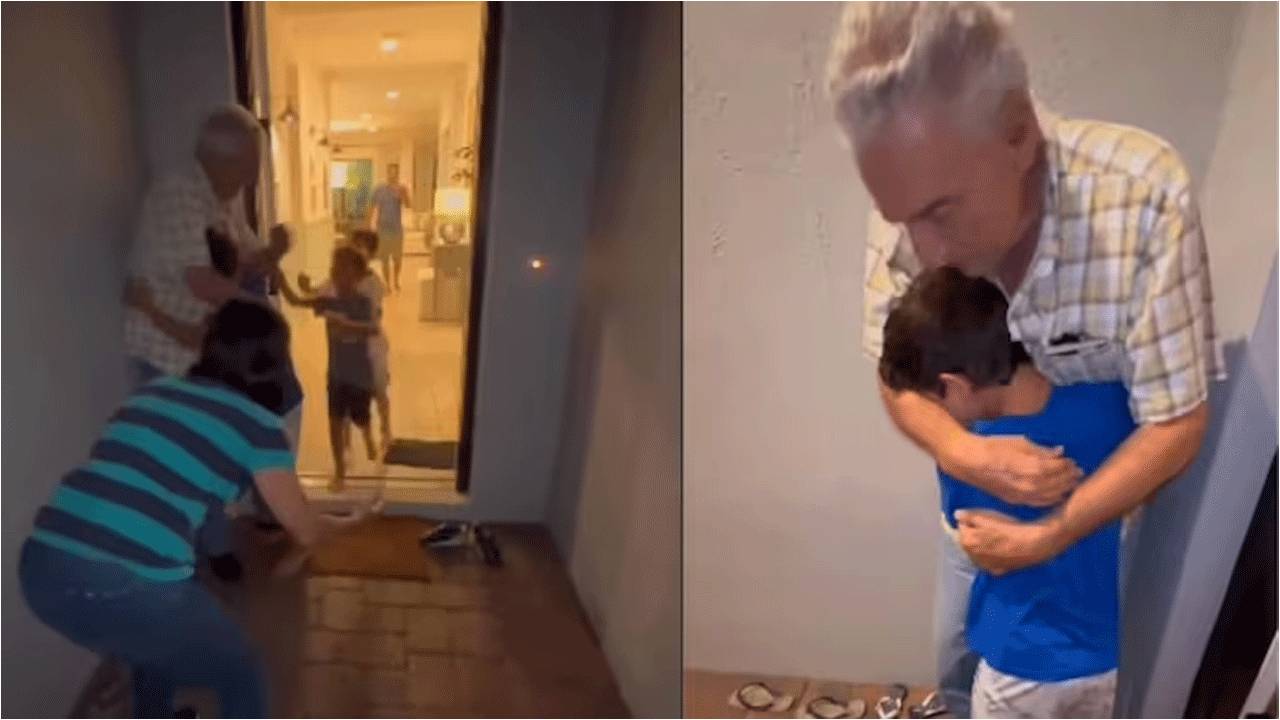 viral video | రెండున్న‌రేండ్ల త‌ర్వాత మ‌న‌వ‌ళ్ల‌ను క‌లిసిన తాత..!