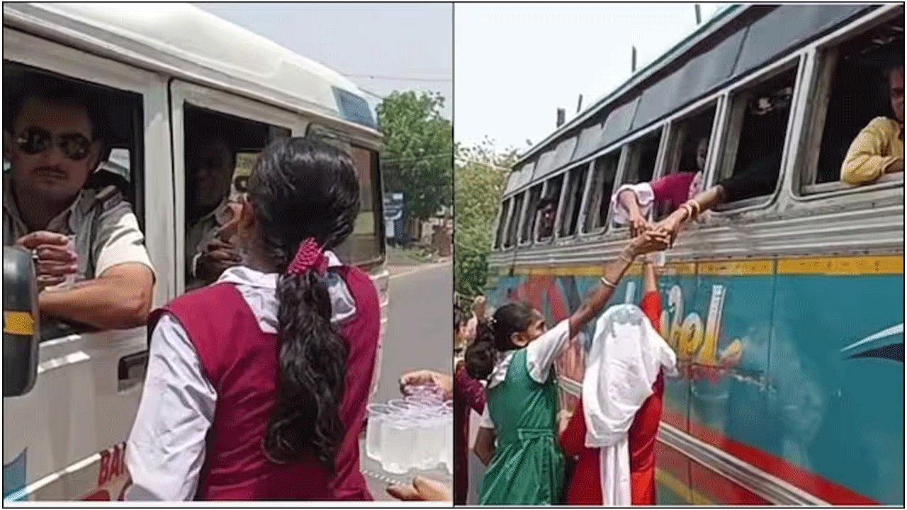 Viral Post | స్కాలర్షిప్ డబ్బుతో షర్బత్ పంపిణీ : ప్రయాణీకుల దాహార్తి తీర్చిన విద్యార్ధినులు