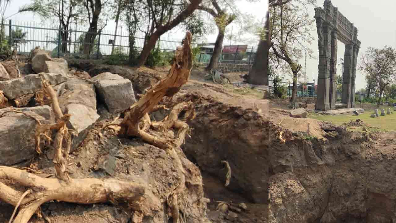 Kakatiya Thoranam |  కీర్తి తోరణాల వాకిట్లో పొక్కిలి.. నిబంధనలను తుంగలో తొక్కుతున్న కేంద్ర పురావస్తు శాఖ