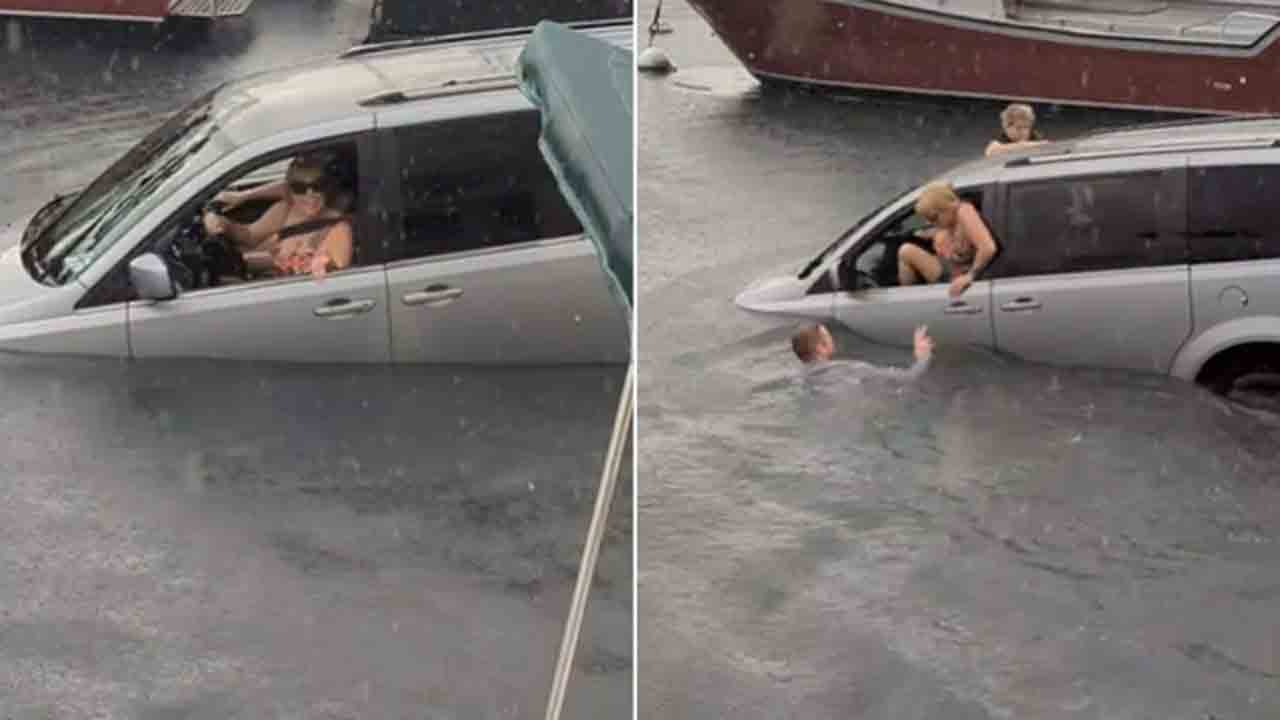 Watch: జీపీఎస్‌ను అనుసరిస్తూ.. సముద్రంలోకి కారును నడిపిన పర్యాటకులు