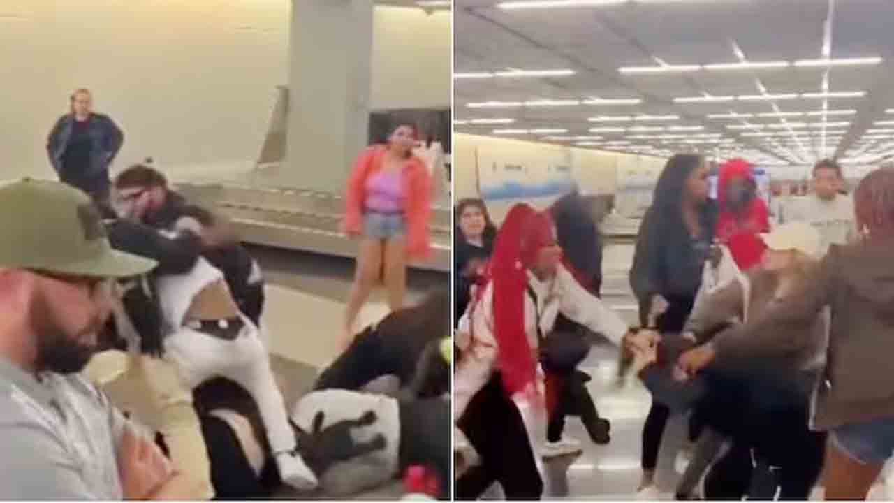 Airport | ఎయిర్‌పోర్ట్‌లో కొట్టుకున్న ప్రయాణికులు.. వీడియో