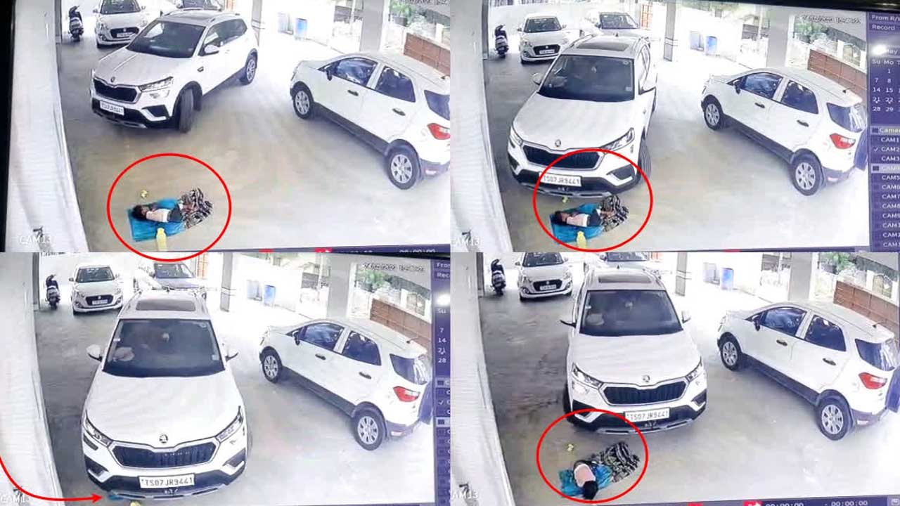Hyderabad | నిద్రిస్తున్న పాప తలపై నుంచి వెళ్లిన కారు.. తీవ్రంగా గాయపడి..