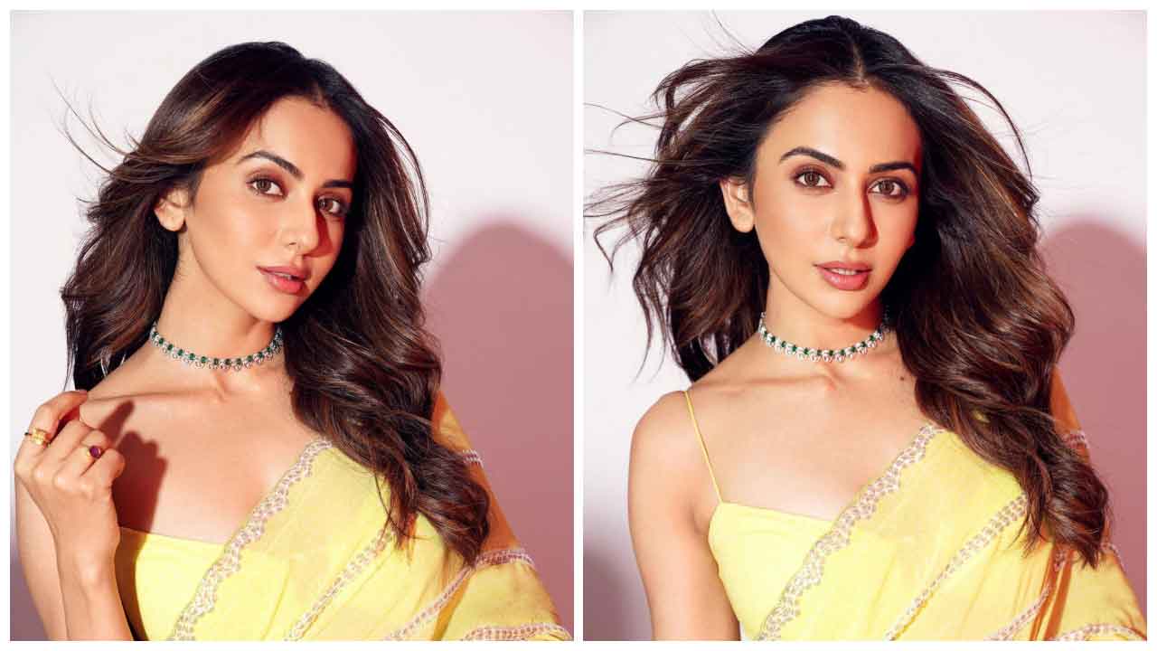 Rakul Preet Singh | నిమ్మపండు రంగు లాంటి చీరలో రకుల్‌ ప్రీత్‌ సింగ్ ధగధగలు..