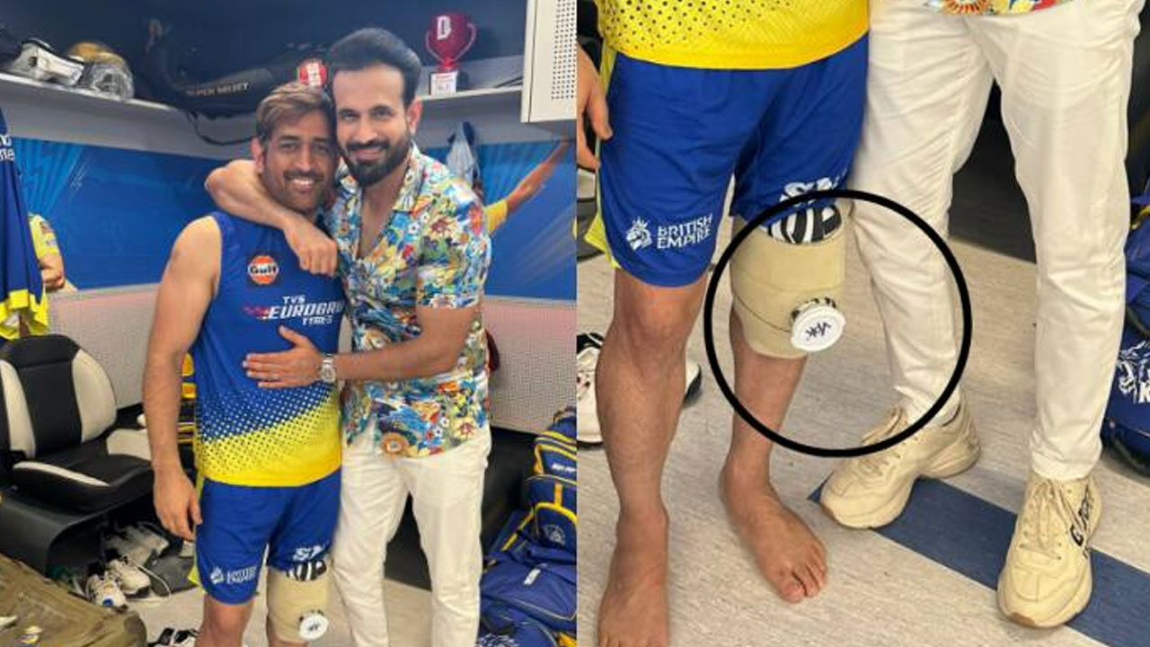 MS Dhoni: మోకాలికి ప‌ట్టీక‌ట్టిన ధోనీ.. ఫోటో షేర్ చేసిన ఇర్ఫాన్ ప‌ఠాన్